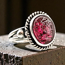 BÜYÜK İSKENDER KIRMIZI RÖLYEF YÜZÜK