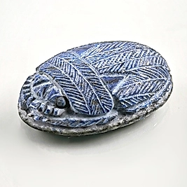 DOĞAL TAŞ - LAPİS LAZULİ ANTİK MISIR SCARAB BOK BÖCEĞİ OYMA