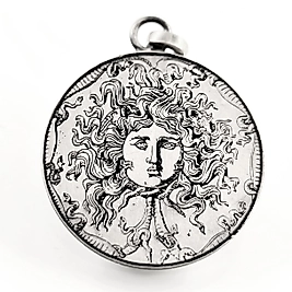 GRAVÜR MEDUSA KOLYE