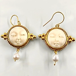 GÜLÜMSEYEN YÜZ KEMİK GÜMÜŞ KÜPELER