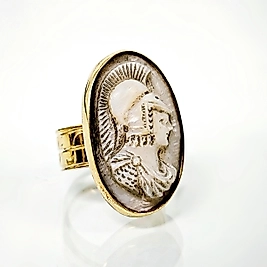 SEDEF ÜZERİ ATHENA CARVİNG YÜZÜK