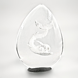 KABEŞON CAM - NEGATİF İNTAGLİO ANTİK YUNUS OYMA