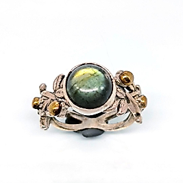 SARMAŞIK TASARIM LABRADORİT TAŞI GÜMÜŞ YÜZÜK