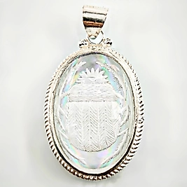 CAM ÜZERİ SCARAB NEGATİF İNTAGLIO KOLYE