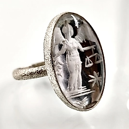 KUVARS İNTAGLİO GÜMÜŞ YÜZÜK