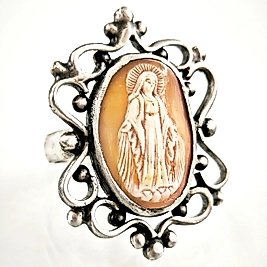 MERYEM ANA TASVİRLİ ANTİKA CAMEO YÜZÜK