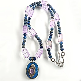 GÖKTAŞI RÜYASI AMETİST & LAPİS KOLYE