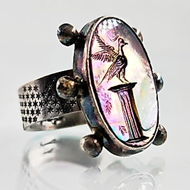 ZAMANIN KANATLARI SEDEF İNTAGLİO YÜZÜK