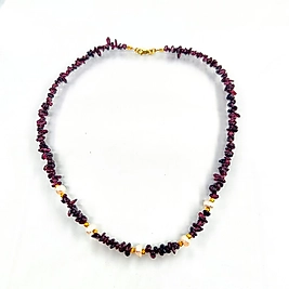 GARNET & İNCİ UYUMU – DOĞAL TAŞ KOLYE