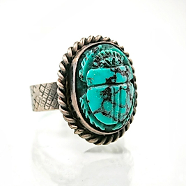 FİRUZE SCARAB CARVİNG YÜZÜK