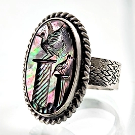 ÖZGÜR KUŞLAR İNTAGLİO SEDEF YÜZÜK