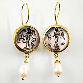 SEDEF İNTAGLİO İNCİLİ KÜPELER