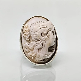 VİKTORYA DÖNEMİ BEYAZ SHELL CAMEO YÜZÜK