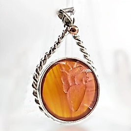 MİSTİK AKİK KALP İNTAGLİO KOLYE