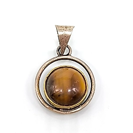 KAPLAN GÖZÜ TAŞLI GÜMÜŞ KOLYE