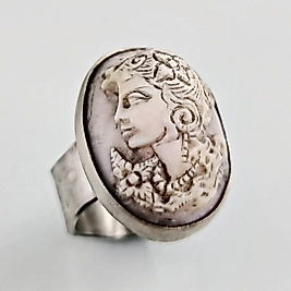 BEYAZ SHELL CAMEO YÜZÜK