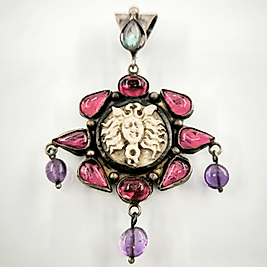 KEMİK OYMA MURASSA MEDUSA KOLYE