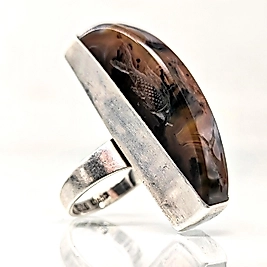 BALIK VE YUNUSLARIN DANSI  AGAT İNTAGLİO YÜZÜK