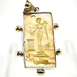 GOLDEN OKYANUS SEDEF İNTAGLİO KOLYE