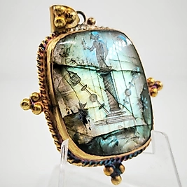 LABRADORİT İNTAGLİO KOLYE