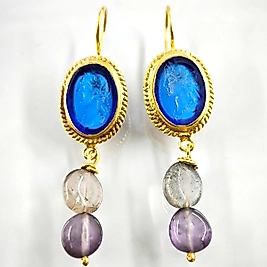 CAM İNTAGLİO MURASSA KÜPE