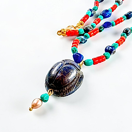MISIR’IN SCARAB’I LAPİS, FİRUZE & MERCAN