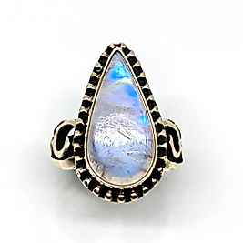 DAMLA KESİM AY TAŞI TASARIM GÜMÜŞ YÜZÜK