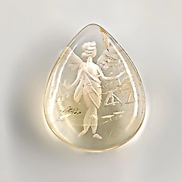 SİTRİN KANATLI TANRIÇA NEGATİF İNTAGLİO MÜCEVHER OYMA TAŞ