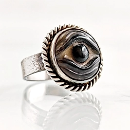 AKİK TAŞ GÖZ NAZAR CARVİNG YÜZÜK