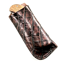 N690 ÇELİK DERİ KILIFLI CEVİZ AĞACI SAPLI ÇAKI