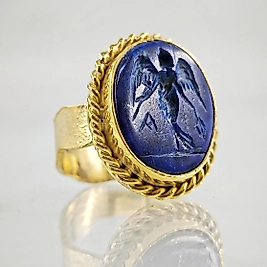 LAPİS LAZULİ TANRIÇA NİKE İNTAGLİO YÜZÜK