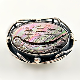 SEDEF ÜZERİ DENİZLERİN EFSANESİ ANTİK SAVAŞ GEMİSİ İNTAGLİO KOLYE & BROŞ