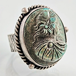 ZAMANIN SESSİZ TANIKLARI  FİRUZE KABARTMA YÜZÜK