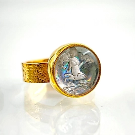 HOLOGRAM YANSIMA KUVARS İNTAGLİO TANRIÇA YÜZÜK