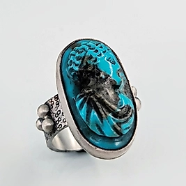 ANTİK BÜST FİGÜRLÜ FİRUZE YÜZÜK