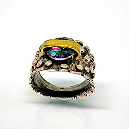 MİSTİK TOPAZ TAŞ TASARIMLI GÜMÜŞ YÜZÜK