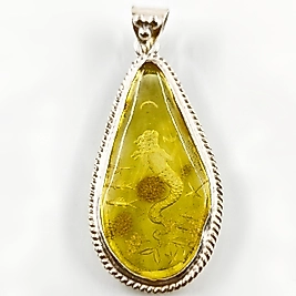 POSEİDON İNTAGLİO KEHRİBAR KOLYE