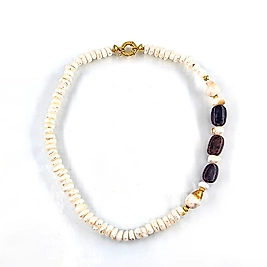 İNCİ & GARNET AHENGİ – DOĞAL TAŞ KOLYE