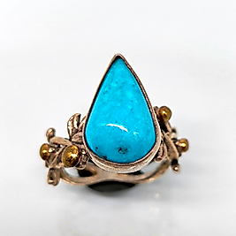 SARMAŞIK TASARIM FİRUZE TAŞLI GÜMÜŞ YÜZÜK