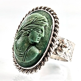 DİADEM TAÇLI KADİM FİRUZE KABARTMA YÜZÜK