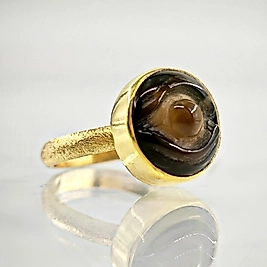 AKİK TAŞ GÖZ NAZAR CARVİNG YÜZÜK