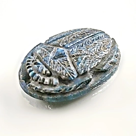 DOĞAL TAŞ - LAPİS LAZULİ ANTİK MISIR SCARAB BOK BÖCEĞİ OYMA