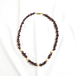 GARNET VE İNCİ KOLYE