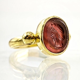 AKİK İNTAGLİO KADİM ADAM BÜST YÜZÜK