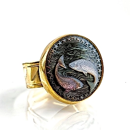SEDEF ÜZERİ BALIK İNTAGLİO YÜZÜK