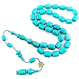 EMİNE REŞVANİ USTA İŞÇİLİKLİ TURKUAZ KATALİN TESBİH