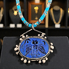 GECE BİLGELİĞİ BAYKUŞ İNTAGLİO KOLYE