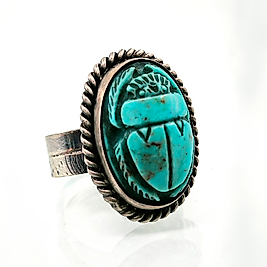 FİRUZE SCARAB CARVİNG YÜZÜK
