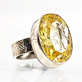 ZİRKON TAŞ TANRIÇA İNTAGLİO YÜZÜK