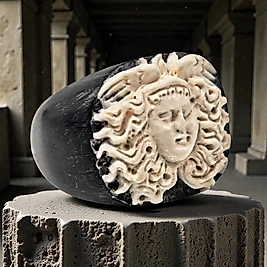 MEDUSA BOYNUZ & KEMİK OYMA YÜZÜK